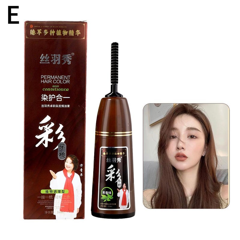 200ml Nanjing Tongrentang Pure Plant Hair Dye, Household Multi-Color Hair Dye with Whitening Cap, Foaming Hair Dye, Hair Coloring Comb, Hair Treatment Cream